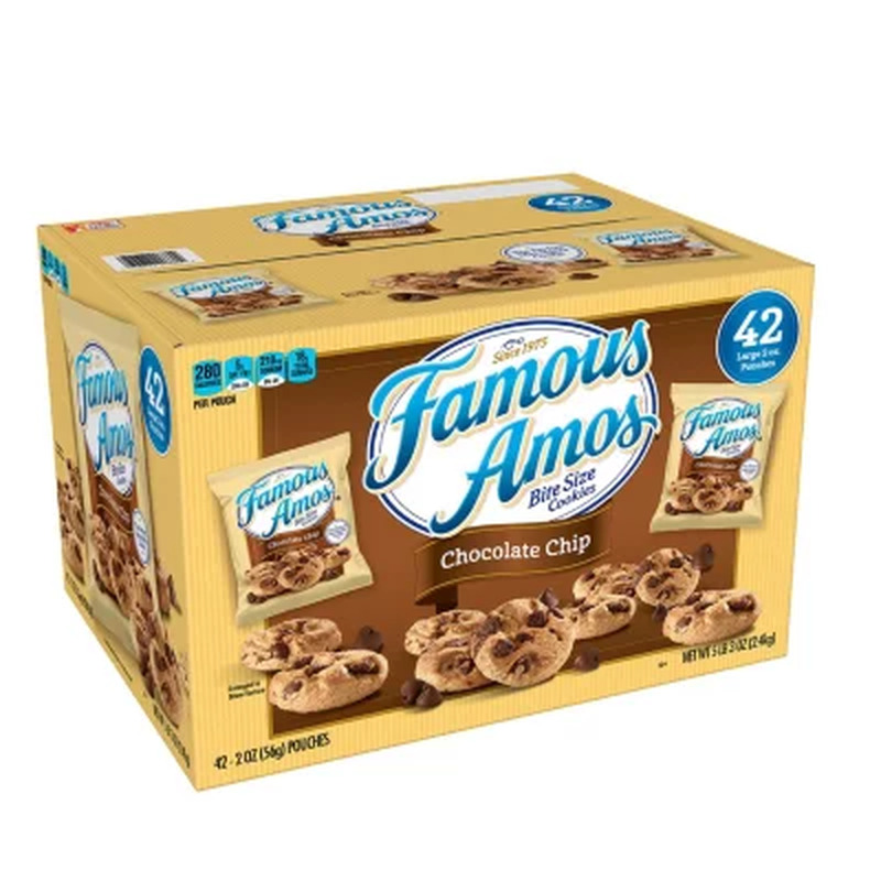 Famous Amos Chocolate Chip Cookies (2 Oz., 42 Ct.)