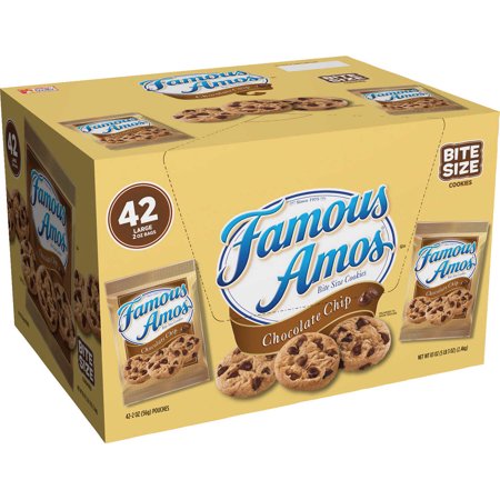 Famous Amos Cookies, Chocolate Chip, 2 oz, 42-count