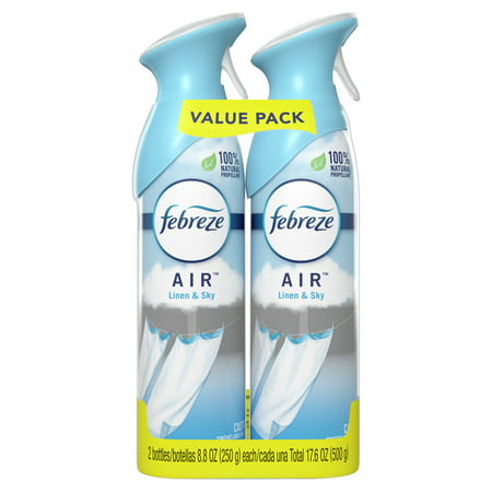 Febreze Odor-Eliminating Air Freshener Spray, Linen and Sky, 2 Ct