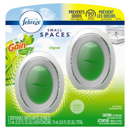 Febreze Small Spaces Air Freshener, Gain Original Scent, 2 Count, 2 Pack