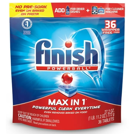 Finish Max in 1 Powerball Dishwasher Detergent Tablets, 16 Count - WALMART