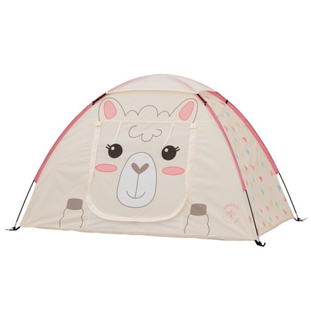 Firefly! Outdoor Gear Izzie the Llama 2-Person Kid's Camping Tent - Off-white/Pink Color, One Room