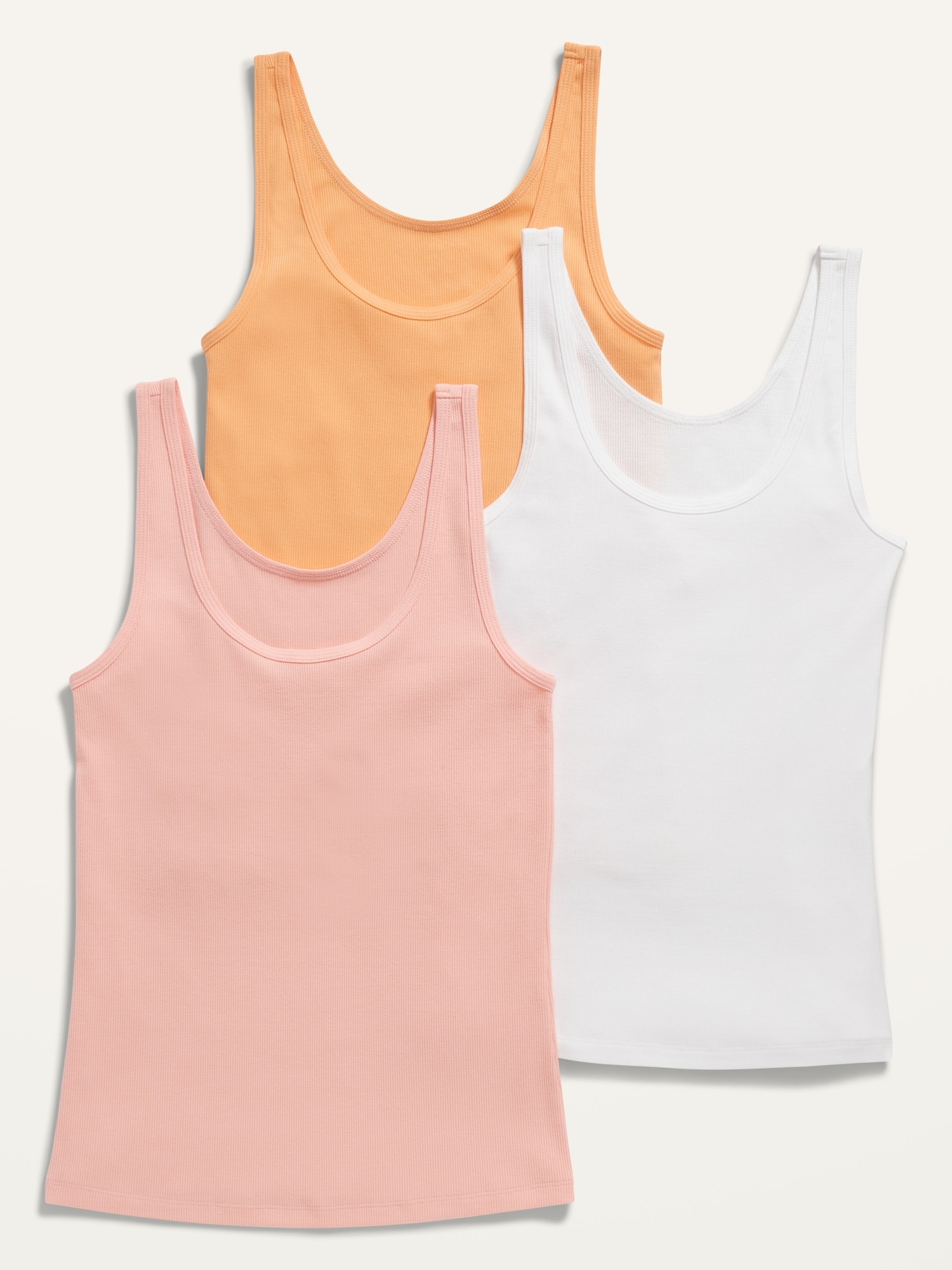 First Layer Rib-Knit Tank Top 3-Pack for Women