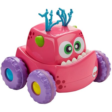 Fisher-Price Press 'N Go Monster Truck, Pink, Press down on monster's head to get her wheels moving By FisherPrice Ship from US