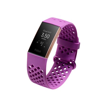 Fitbit Charge 3 - Rose gold - activity tracker with sport band - berry - monochrome - Bluetooth - 1.06 oz