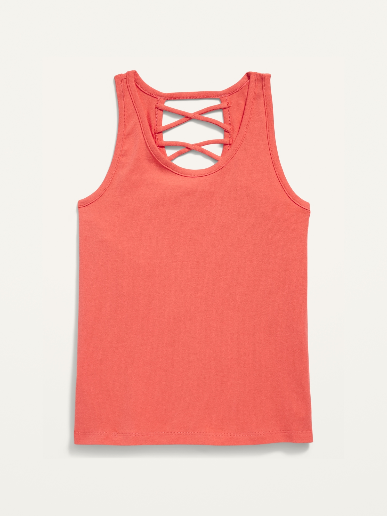 Fitted Lattice-Back Tank Top for Girls On Sale At Old Navy