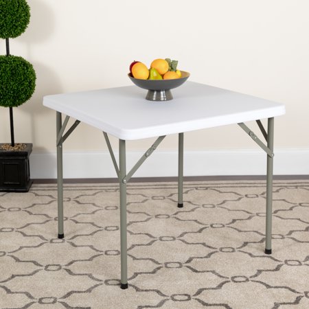 Flash Furniture 34'' Square Granite White Plastic Folding Table