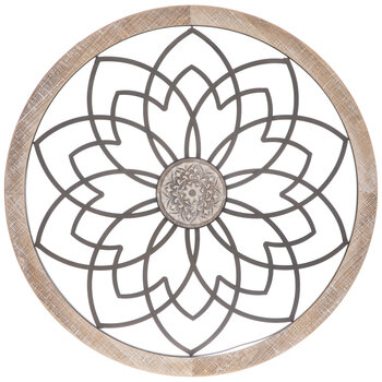 Flower With Medallion Circle Metal Wall Decor