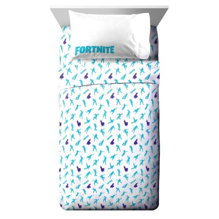 Fortnite Boogie Kids 3-Piece Twin Sheet Set, Gaming Bedding, 100% Polyester, Blue, Epic Games