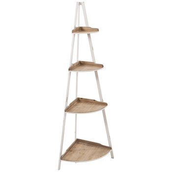 Four-Tiered Wood Corner Shelf on Sale At hobby lobby