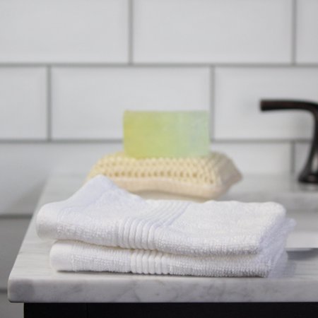 Freshee 2-Piece Washcloth Set, White - Featuring Intellifresh Antimicrobial Technology