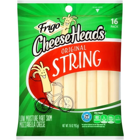 Frigo® Cheese Heads® Original Mozzarella String Cheese Snacks, 16 oz, 16 Count