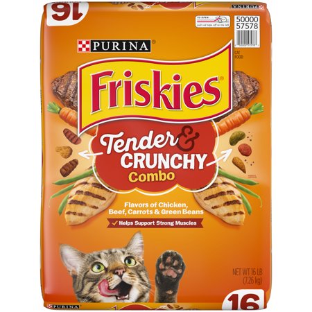 Friskies Dry Cat Food, Tender & Crunchy Combo, 16 lb. Bag