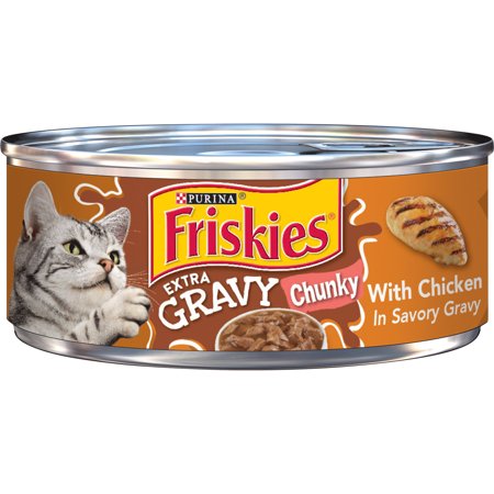 Friskies Gravy Wet Cat Food, Extra Gravy Chunky With Chicken in Savory Gravy, 5.5 oz. Can