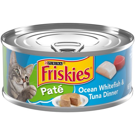 Friskies Pate Wet Cat Food, Ocean Whitefish & Tuna Dinner, 5.5 oz. Can
