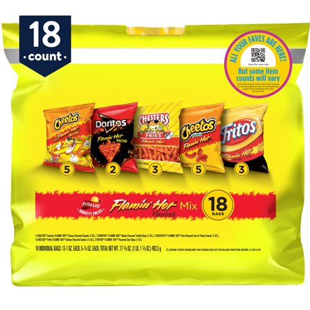 Frito-Lay Flamin' Hot Mix Snacks Variety Pack, 18 Count (Assortment may vary)