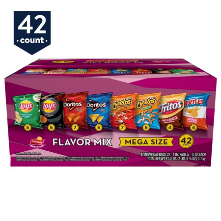 Frito Lay Flavor Mix Chips and Snacks Variety Package 41.375 oz 42 Count
