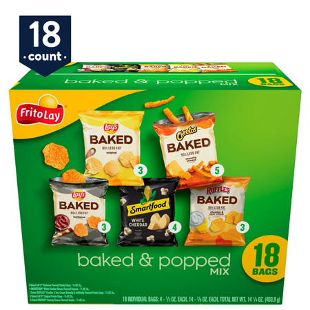 Frito Lay Snacks Baked & Popped Mix Variety Pack, 18 Count