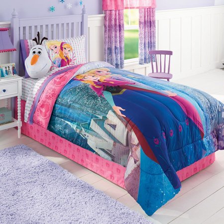 Frozen Princess Anna & Elsa Queen Comforter & Sheet Set KO (5 Piece Bed In A Bag)