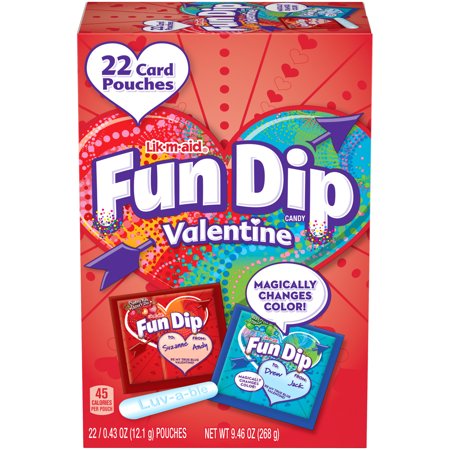 FUN DIP Valentine Cherry Yum Diddly & RazzApple Magic Dip Candy Variety Pack 22 pc Box