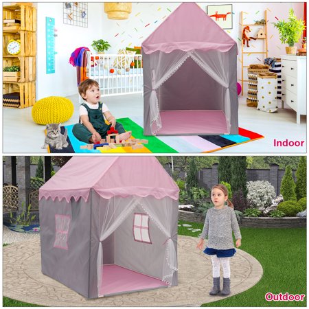 Fyeme Princess Tent Toy House,Kids Play Tent, Castle Large Teepee Children Playhouser for Indoors and Outdoors（No accessories）