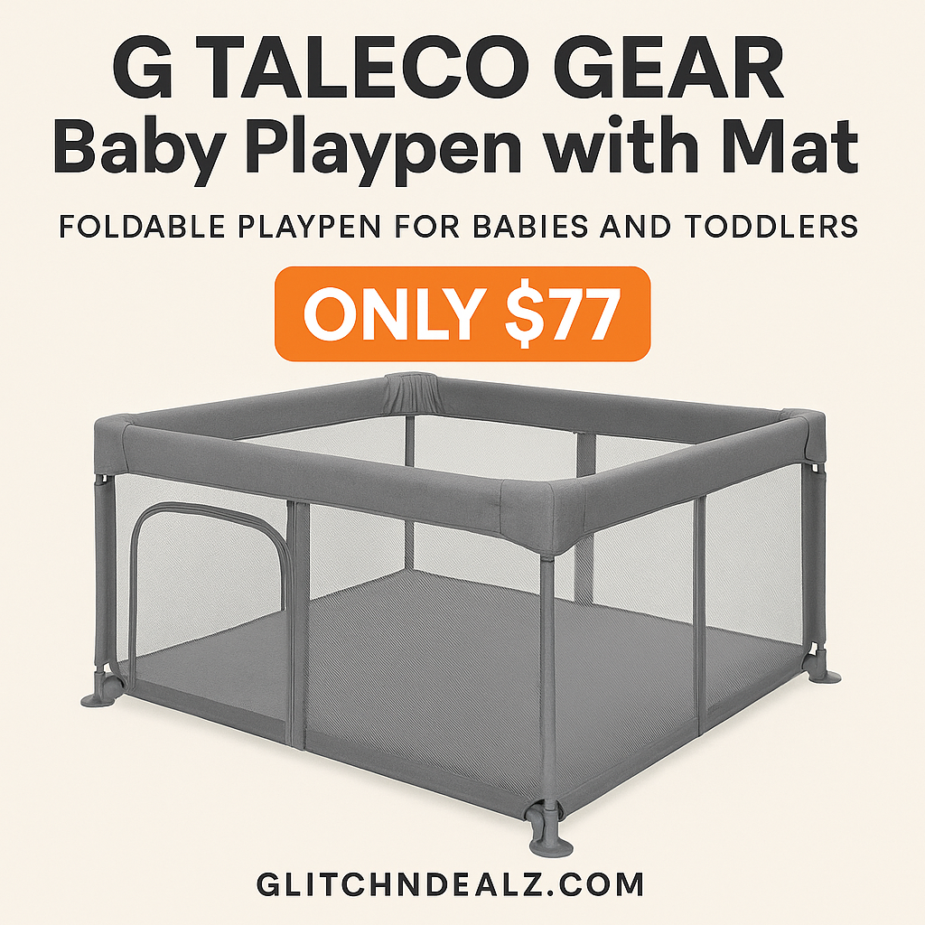 G TALECO GEAR Baby Playpen with Mat Only $77 – Portable Play Yard Deal at Walmart