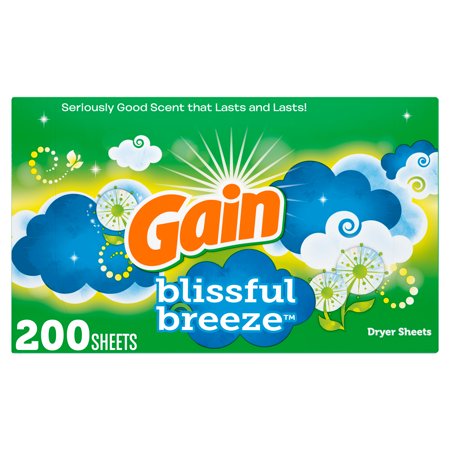 Gain Fabric Softener Dryer Sheets, Blissful Breeze, 200 Count