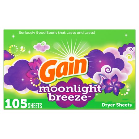 Gain Fabric Softener Dryer Sheets, Moonlight Breeze, 105 Count