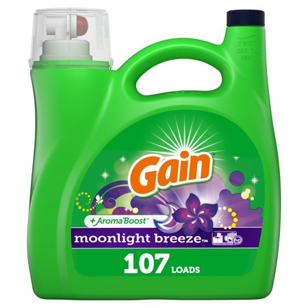 Gain Liquid Laundry Detergent, Moonlight Breeze, 165 Fluid Ounce, 107 Loads