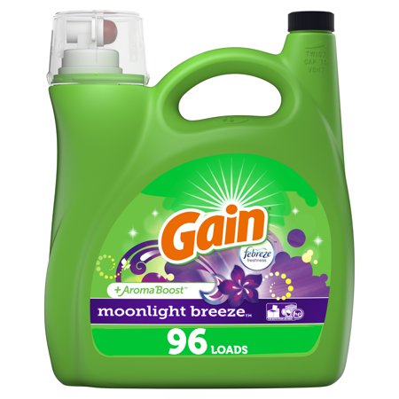 Gain Moonlight Breeze, 96 Loads Liquid Laundry Detergent, 150 Fluid Ounce