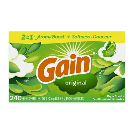 Gain Fabric Softener Dryer Sheets, Original, 240 Count