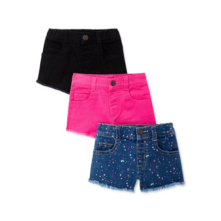 Garanimals Baby & Toddler Girls’ Denim Shorts Multipack, 3-Pack, Sizes 12M-5T