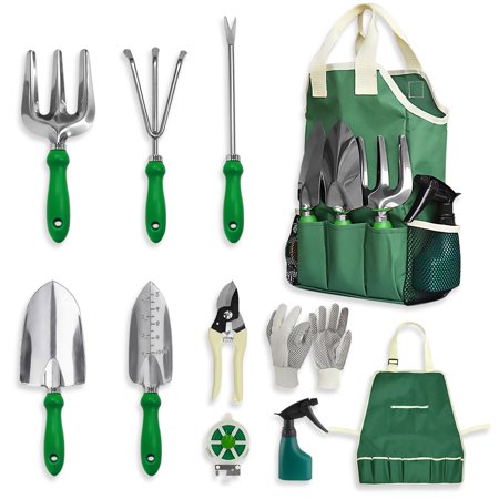 GardenHOME Garden Tool Set,11Pcs Garden Set Gardening Equipment Tote Bag with Gardening Apron