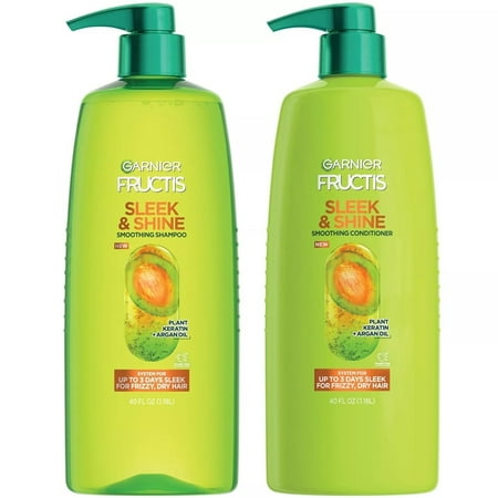 Garnier Fructis Sleek And Shine Smoothing Shampoo And Conditioner 40 Fl Oz (2 Pack)