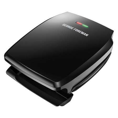 George Foreman Gr340Fb Classic Plate Electric Indoor Grill And Panini Press, 4-Servings, Black