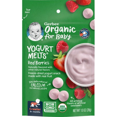 Gerber 2nd Foods Organics for Baby Yogurt Melts, Red Berries, 1 oz Bag