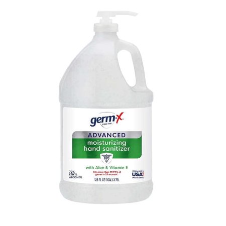 Germ-X Advanced Moisturizing Hand Sanitizer Gel, Unscented, 1 Gallon