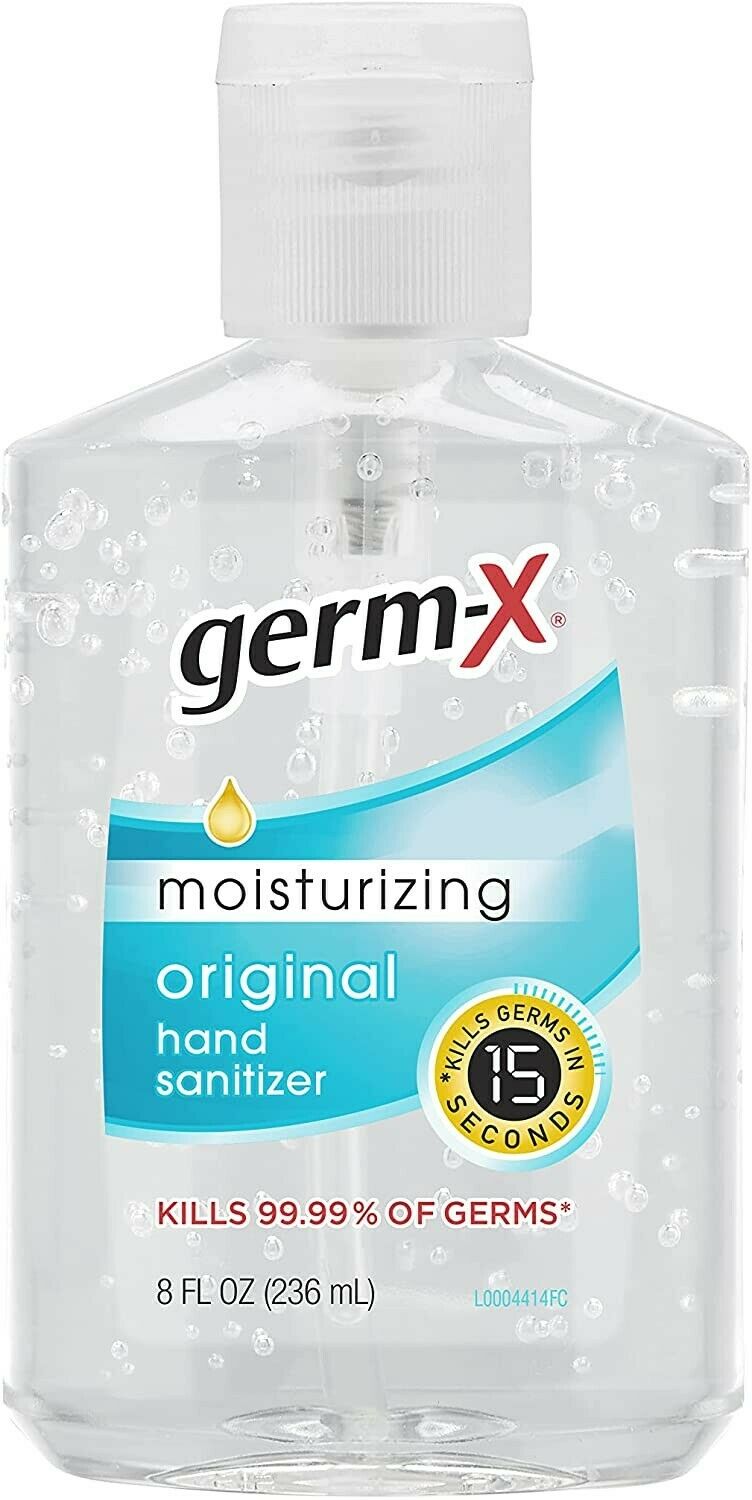 Germ-X Instant Original Hand Sanitizer 8 oz Bottle EXP 5/22 62% Alcohol Gel