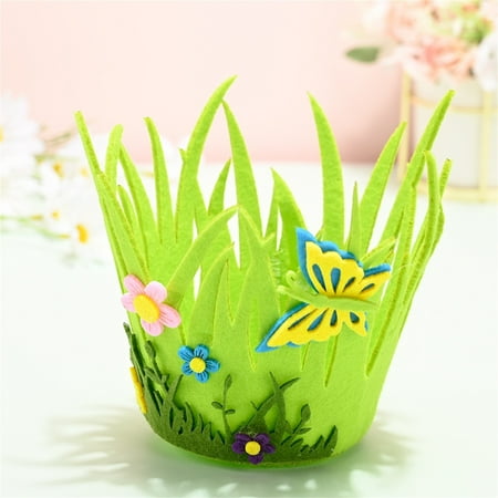 GERsome Easter Baskets Bulk Round Small Woven Basket Buckets for Kids Adults Easter Party Supplies Birthday Decoration