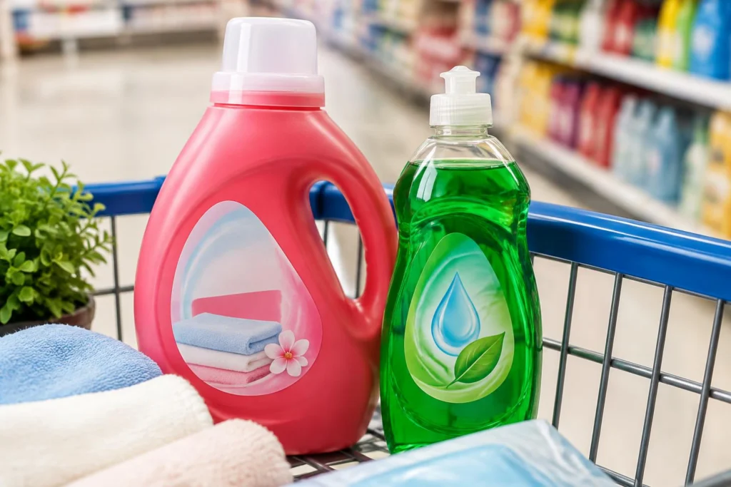 Free Dreft Laundry Stain Remover or Dish Soap at Walmart After Fetch Rewards — AI-generated illustrative scene