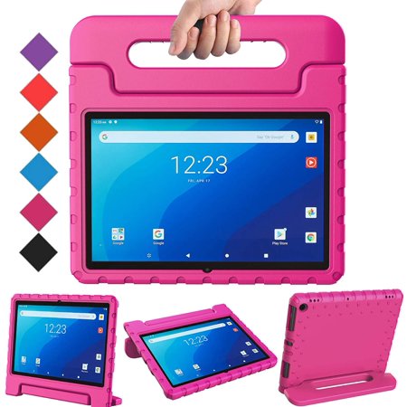 Golden Sheeps Kid Friendly Case Compatible for Walmart Onn Pro 10.1" Android Tablet 2020 Release (Model: 100003562) Shockproof Ultra Light Weight Convertible Handle Stand Cover (Rose)