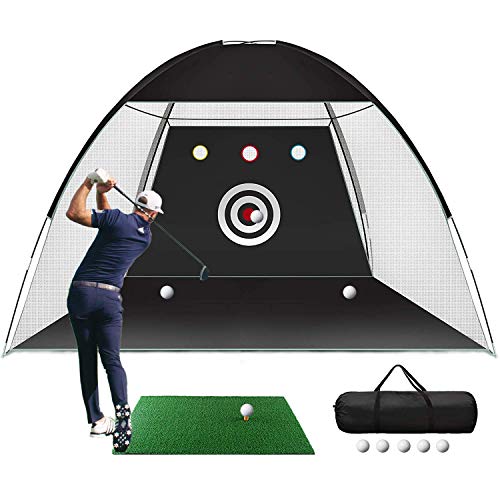 Golf Practice Net, 10x7ft Golf Hitting Training Aids Nets with Target and Carry Bag for Backyard Driving Chipping - 1 Golf Mat -5 Golf Balls - 1 Golf Tees- Men Kids Indoor Outdoor Sports Game 76.49 TODAY ONLY AT AMAZON