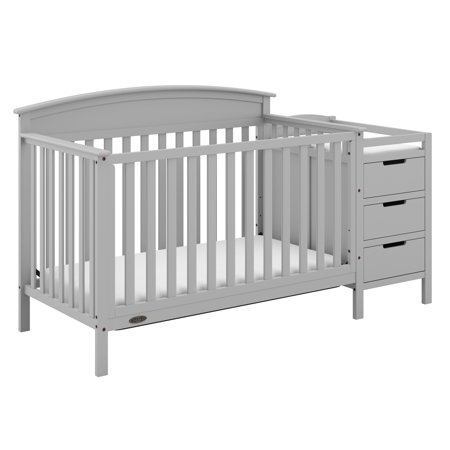 Graco Benton 4-in-1 Convertible Crib and Changer, Pebble Gray