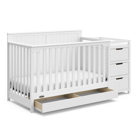 Graco Hadley 4-in-1 Convertible Crib and Changer with Drawer, White