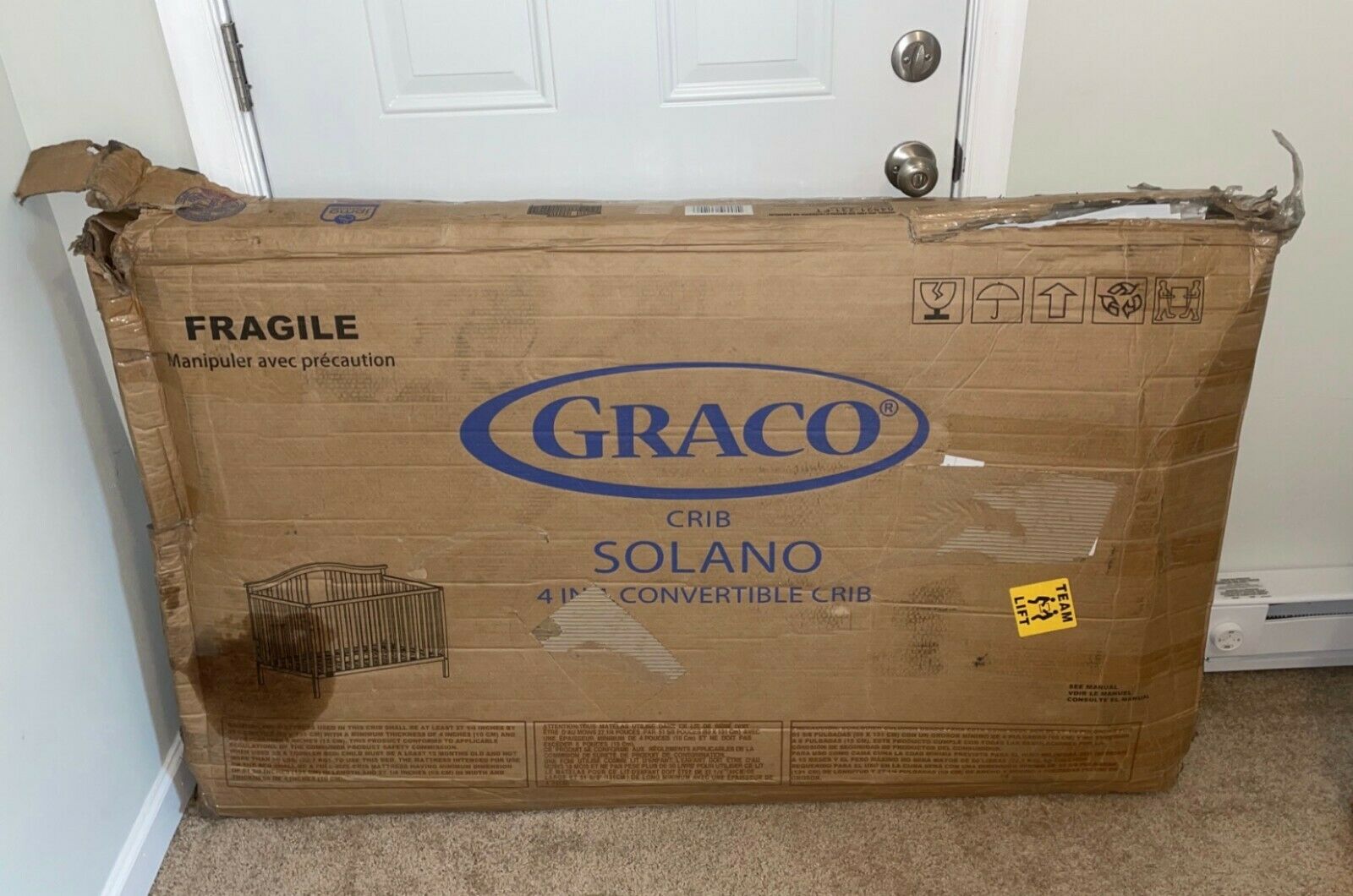 Graco Solano 4-in-1 Convertible Crib NEW Missing Hardware (White)
