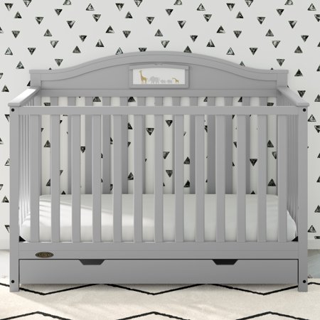 Graco Story Customizable 5-in-1 Convertible Crib with Drawer Pebble Gray