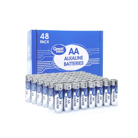 Great Value AA Alkaline Battery 48-Pack