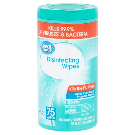 Great Value Fresh Scent Disinfecting Wipes, 75 count, 1 lb 5.5 oz