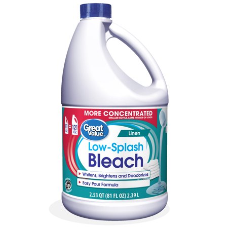 Great Value Low-Splash Bleach, Linen, 81 fl oz