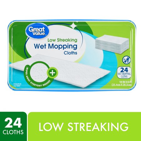 Great Value Wet Mopping Cloths, 24 Count